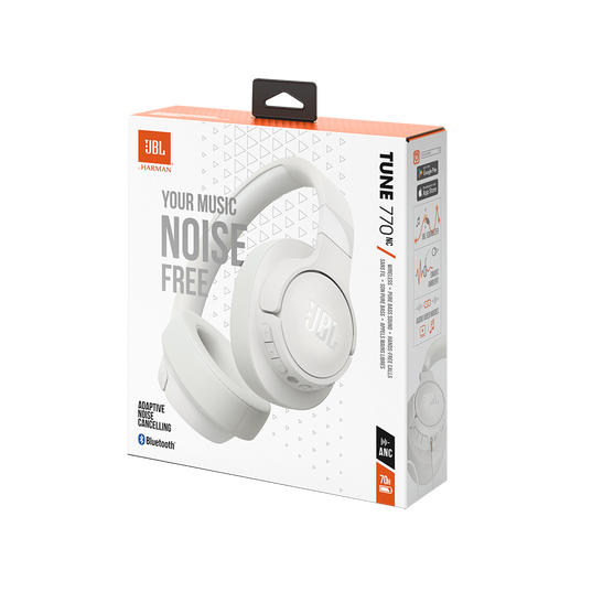JBL Tune 770NC - White - Adaptive Noise Cancelling Wireless Over-Ear Headphones - Detailshot 10
